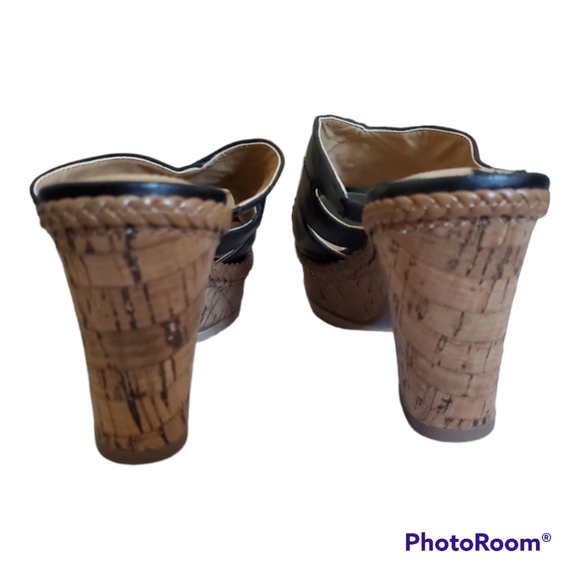 NATURALIZER Black Cork Clog Sandals Mules Shoes - Size 5 / 35 - Picture 4 of 5